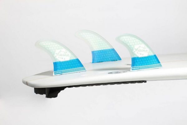 Dérives surf Feather fins Ultralight Blanches Bleues plug FCS